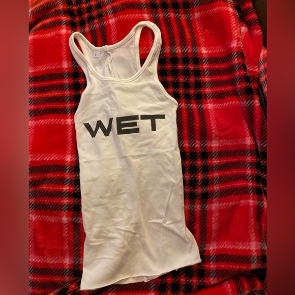 YEEZY X Mowalola Tank Top with Black 'WET' Print 💯% Authentic - Picture 1 of 4